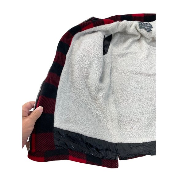 Maxxsell Mens Sherpa Lined Buffalo Plaid Red Black Winter Jacket Size XXL SKU 93 - Picture 13 of 15
